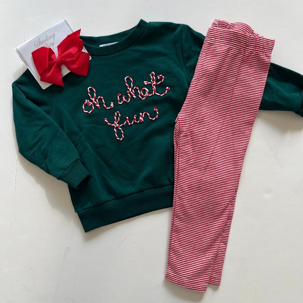 Sterling Baby 'Oh What Fun' Christmas Outfit Baby Girl 18M